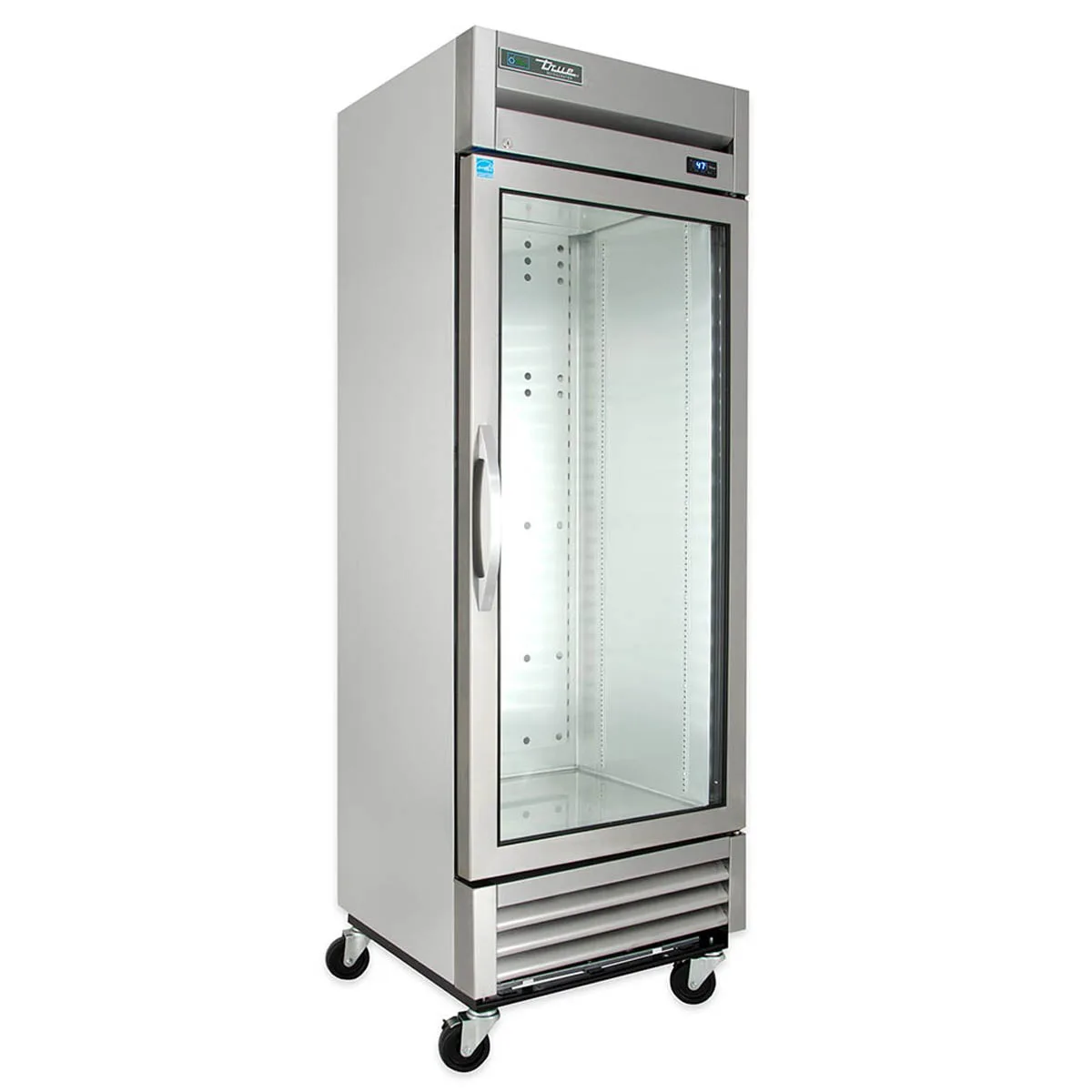 True T-19G-HC~FGD01 27" 1-Section Reach-In Refrigerator w/ Glass Door, Bottom Mount, Stainless Steel Front-Aluminum Sides