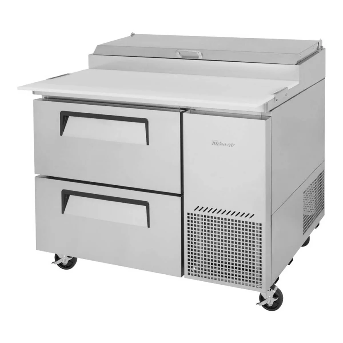 Turbo Air TPR-44SD-D2-N 44" 2 Drawers Refrigerated Pizza Prep Table, 6 Condiment Pans
