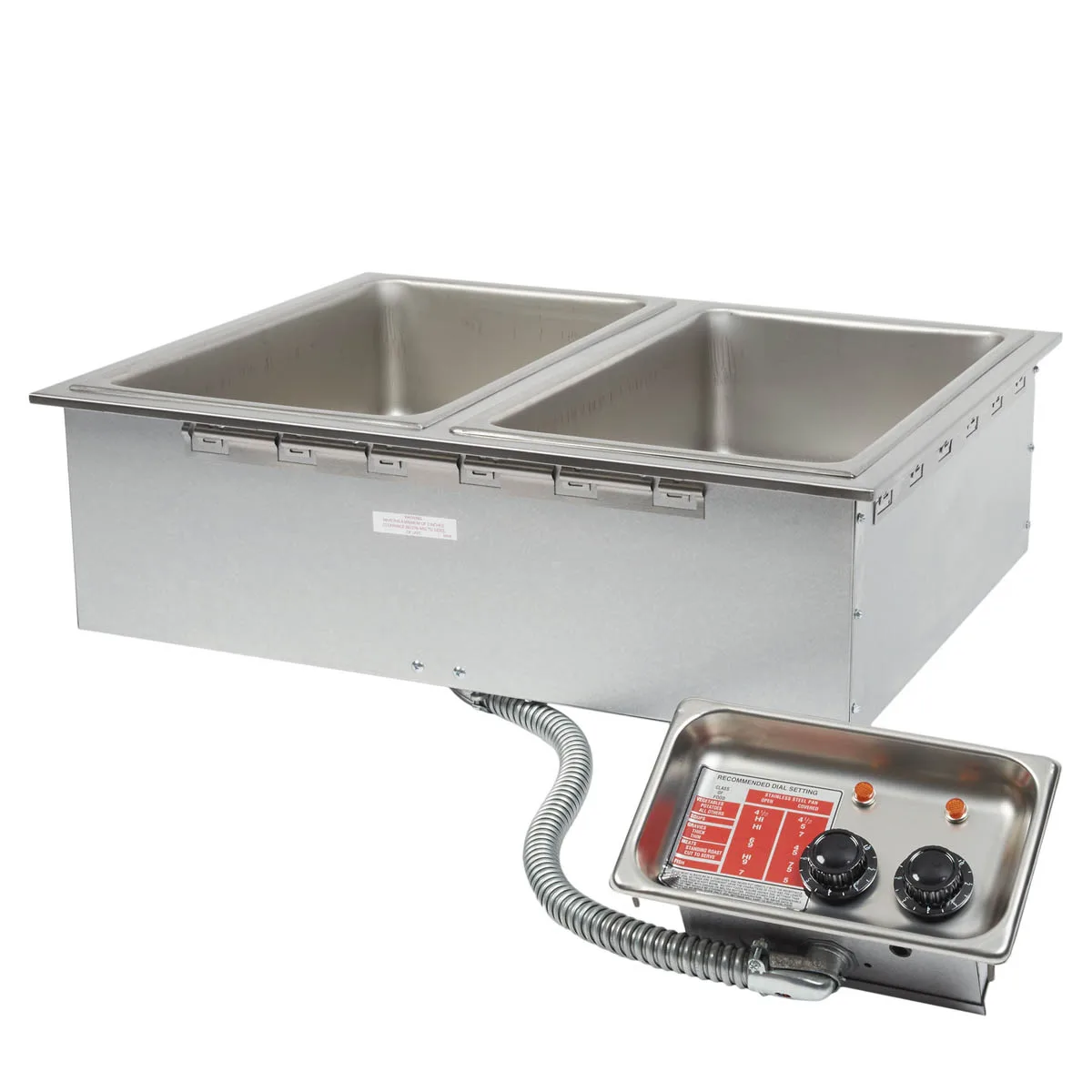 APW Wyott HFW-2DS 15" Electric Drop-In Hot Food Well Unit, Two 12" x 20" Wells, Insulated