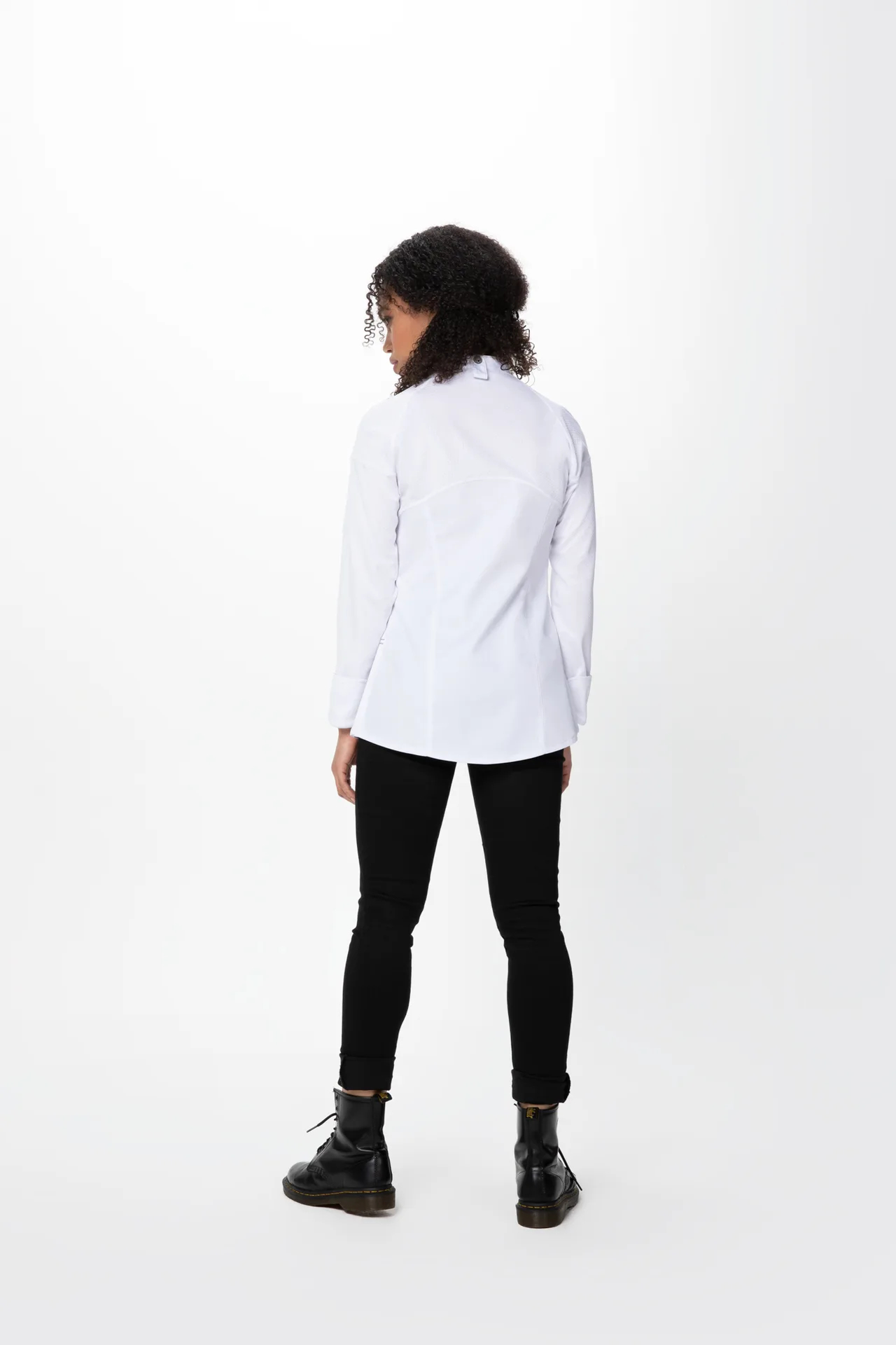 Chef Works CBS01W-WHT-XS Chef Coat, XS White, 62/38 PolyCotton, Recycled Mesh, Raglan Sleeve, Snap Front