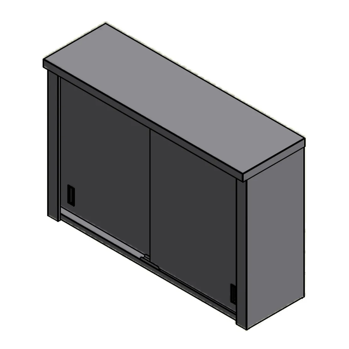Winholt STCT-D4815-WMS 48" Wall Mount Stainless Steel Cabinet, 48"W x 15"D x 33"H, Sliding Doors, NSF