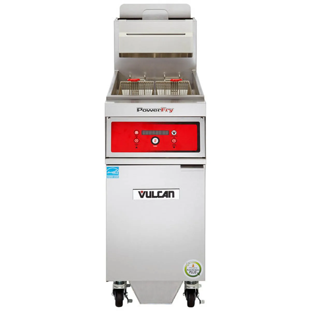 Vulcan 1VK65DF PowerFry5™ Full Pot Floor Model Gas Fryer w/ 70 lbs, Capacity, Built-In Filtration