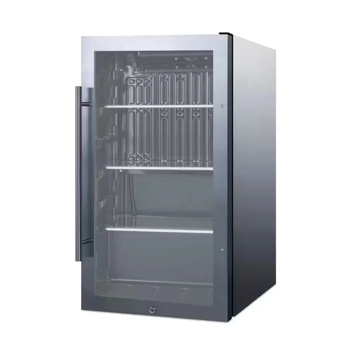 Summit SPR488BOSCSS 19" Built-in Outdoor Glass Door Refrigerator in Stainless Steel, 3.13 cu. ft.