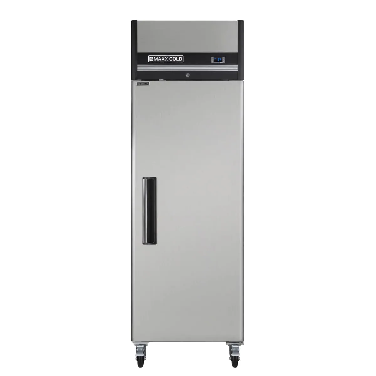 Maxx Cold MXCR-19FDHC 25" 1-Section Reach-In Refrigerator w/ Solid Door, Top Mounted, Aluminum Interior, 19 cu. ft.