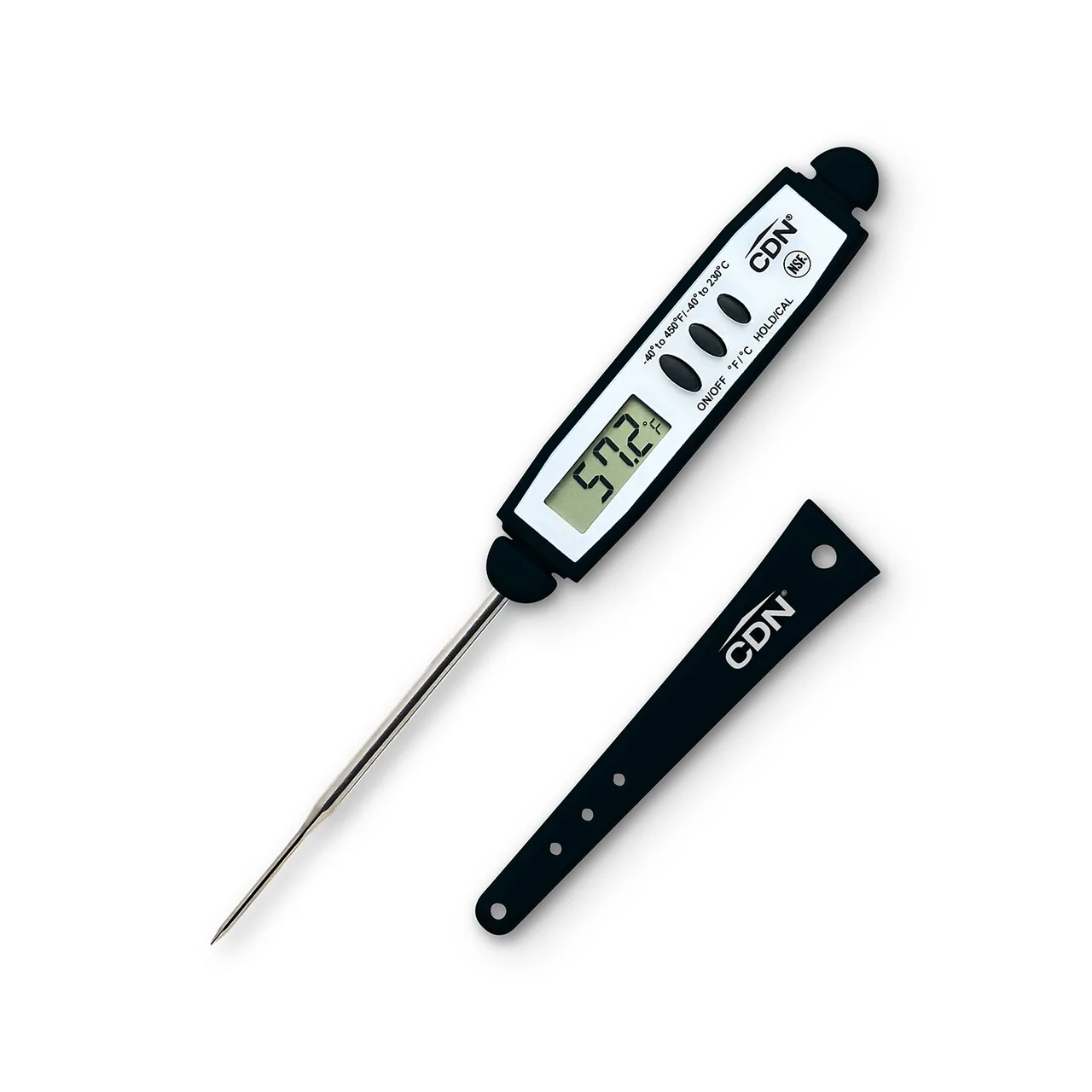 CDN DTT450-BK Thin Tip Pocket Thermometer, -40 to +450°F, 6‑Sec Response, Waterproof, Black, NSF
