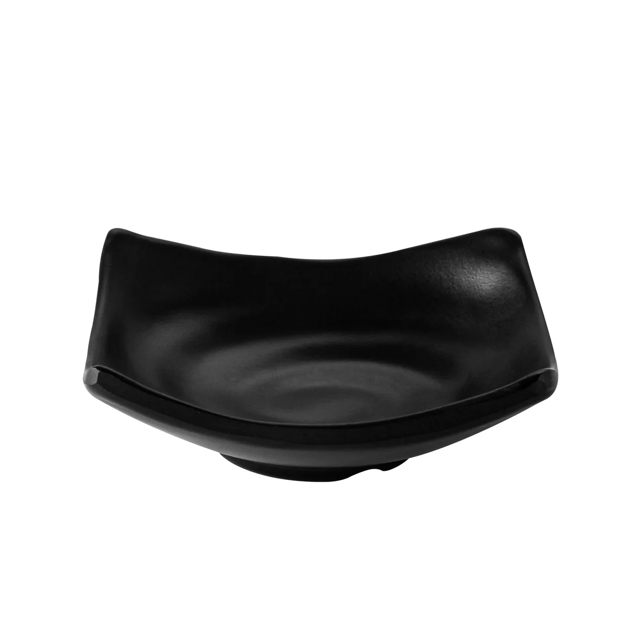 CAC China XSHA-D4-MK Square Sauce Dish, 2 Oz, 3-7/8" x 3-7/8" x 1-3/8" Black Melamine - 1 Dozen
