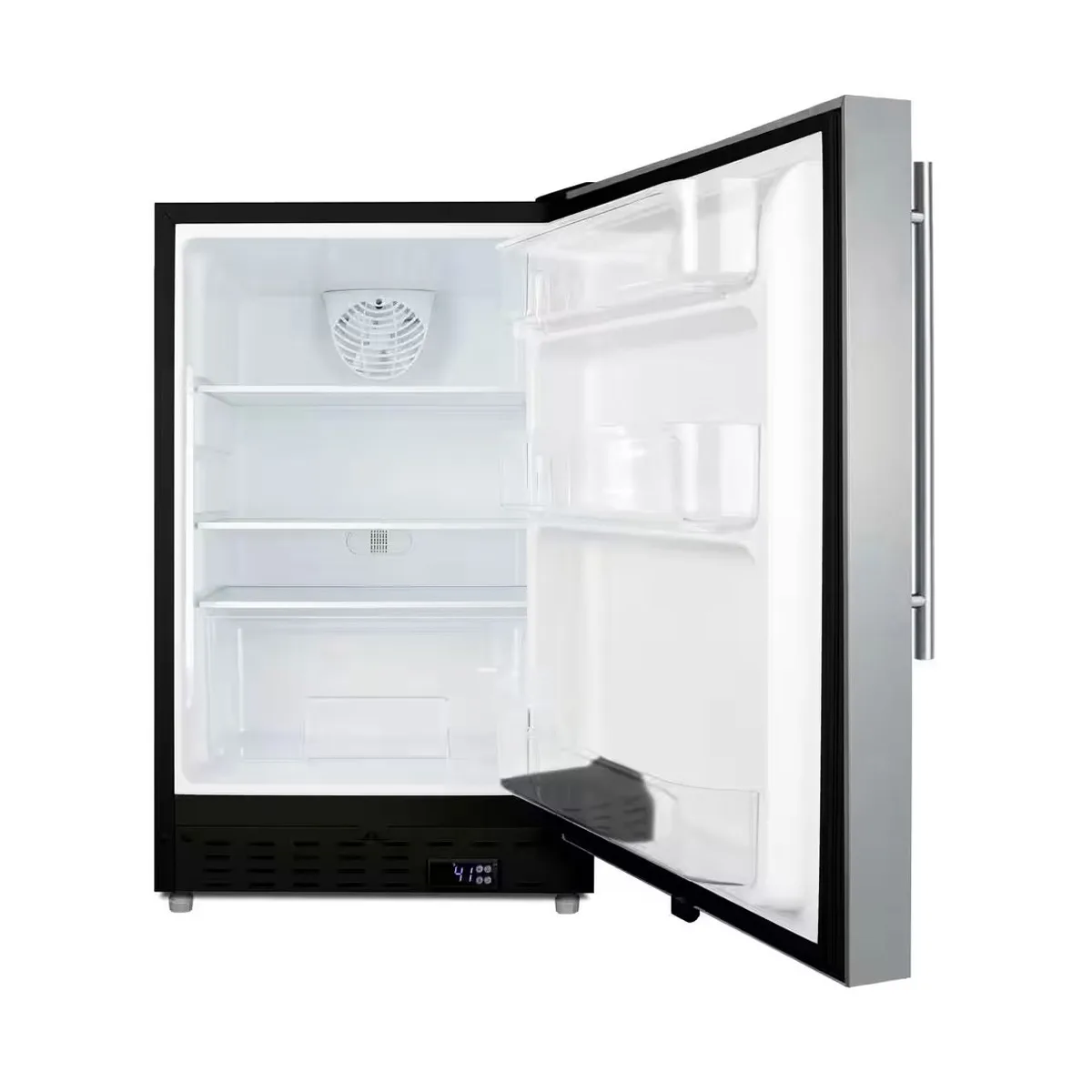 Summit ALR47BCSSHV 20" Built-in or Freestanding Undercounter Refrigerator, Stainless Steel, Pro-Style Handle, 3.5 cu. ft.