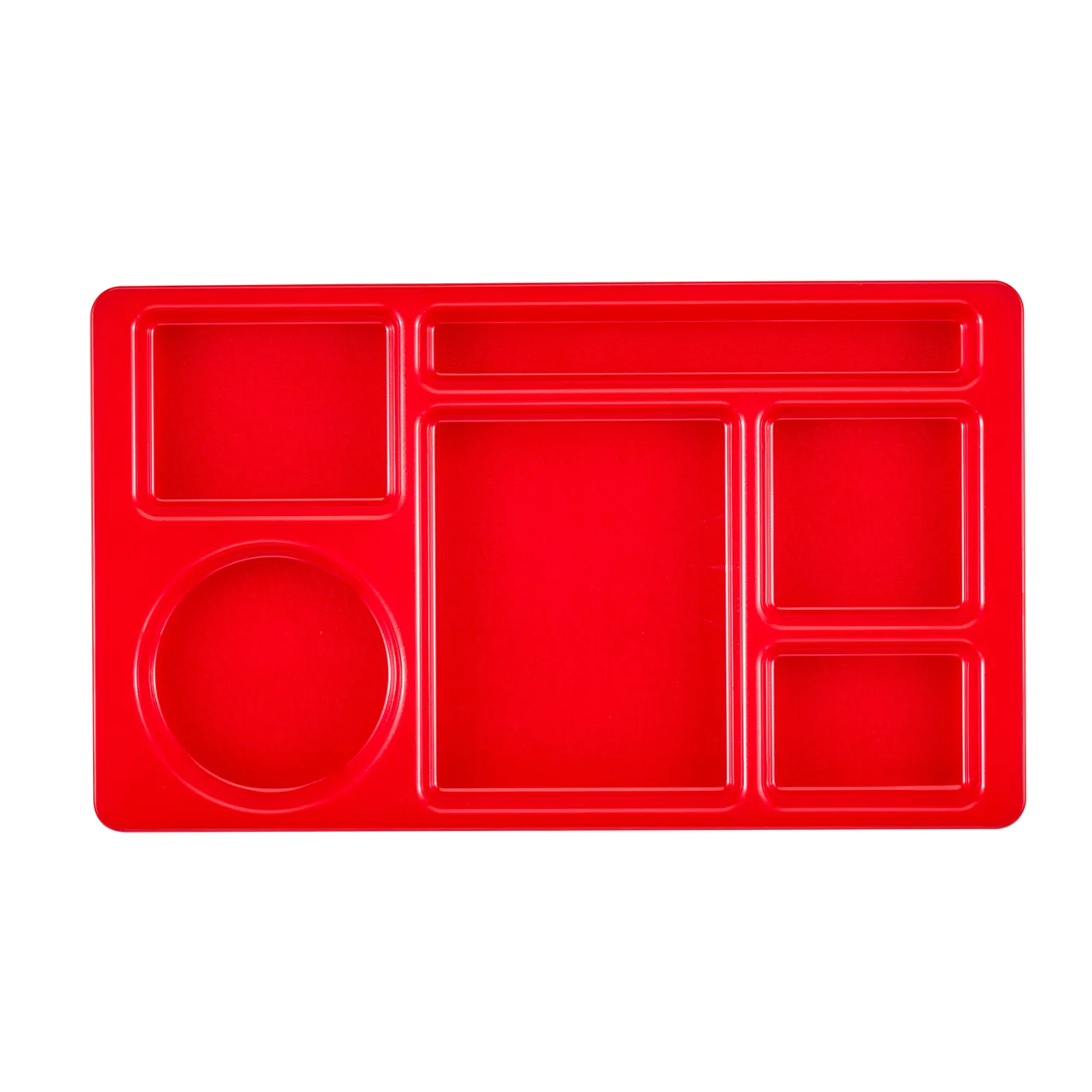 Cambro 915CW404 - 6-Compartment Red Rectangular Tray, 8¾" X 15" Polycarbonate, NSF, EcoSafe