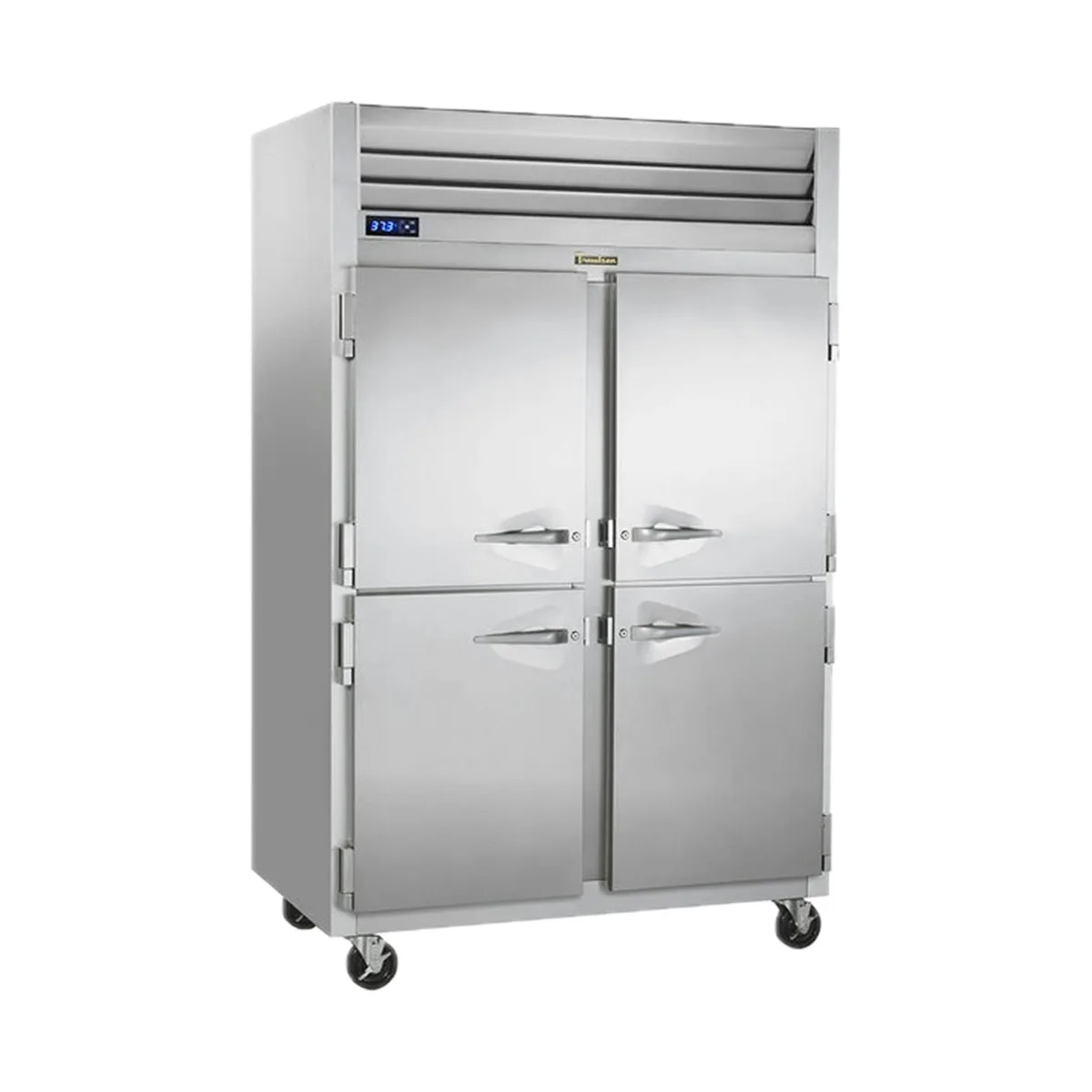 Traulsen G27004P 52" 2-Section Pass-Thru Refrigerator w/ 8 Half Glass-Solid Doors (left/right hinged), 49.22 cu. ft.