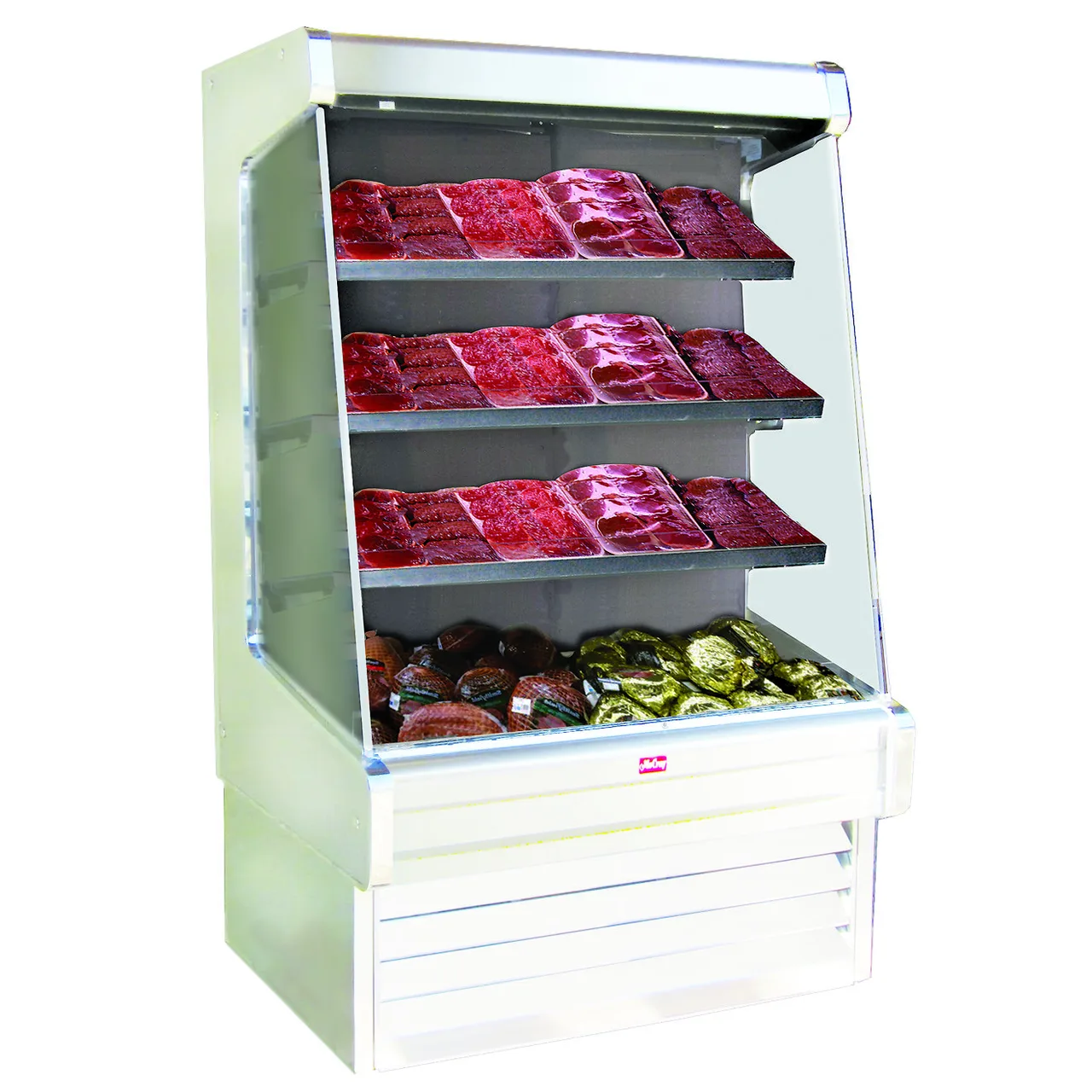 Howard-McCray SC-OM30E-5-LED 63'' Vertical Meat Open Merhandiser in White, Self-Contained