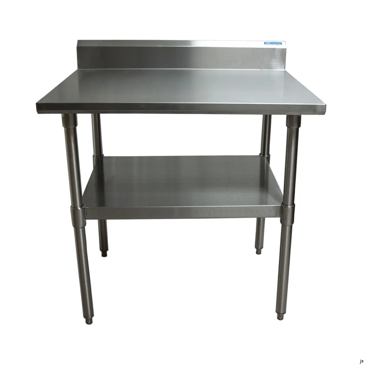 BK Resources CVTR5-2424 24" Open Base Work Table, Stainless Steel Base / 5" Backsplash