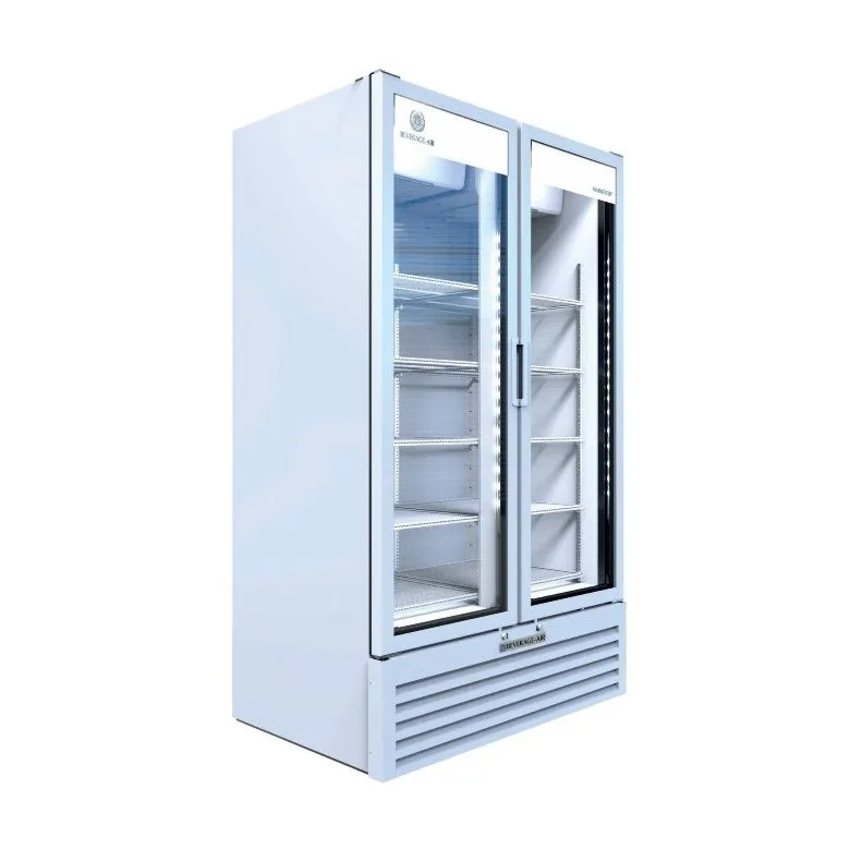 Beverage Air MT49-1W 47" 2-Section Marketeer Glass Door Merchandiser in White, 37.42 cu. ft.