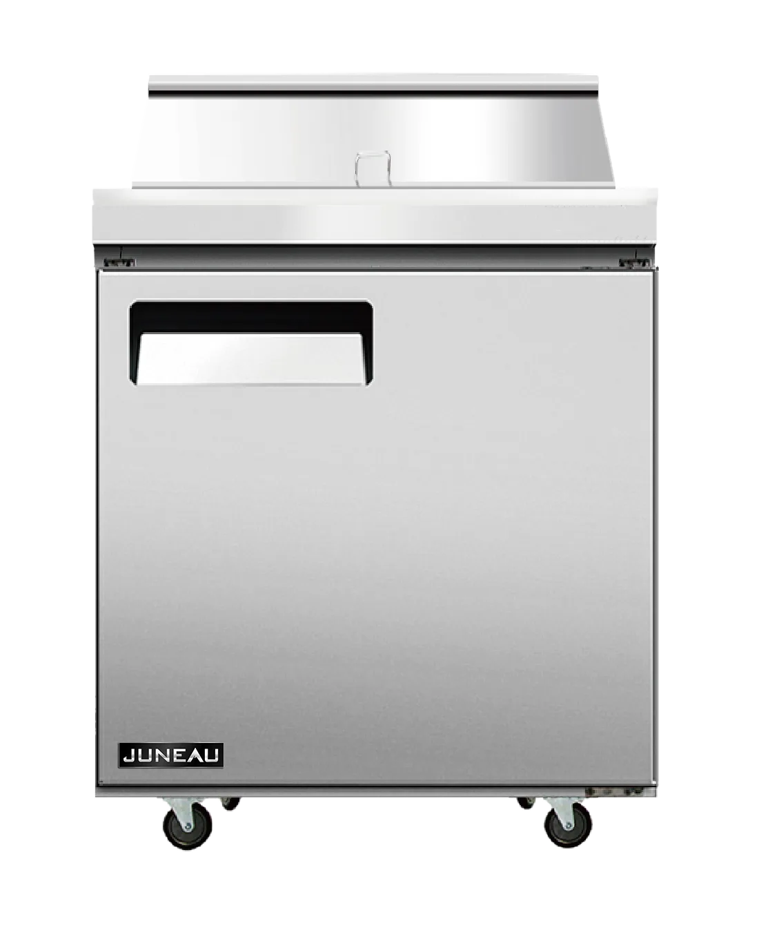 Omcan USA 58005 28" 1-Door Sandwich and Salad Prep Table, 8 Pans, 3.4 cu.ft., Stainless Steel