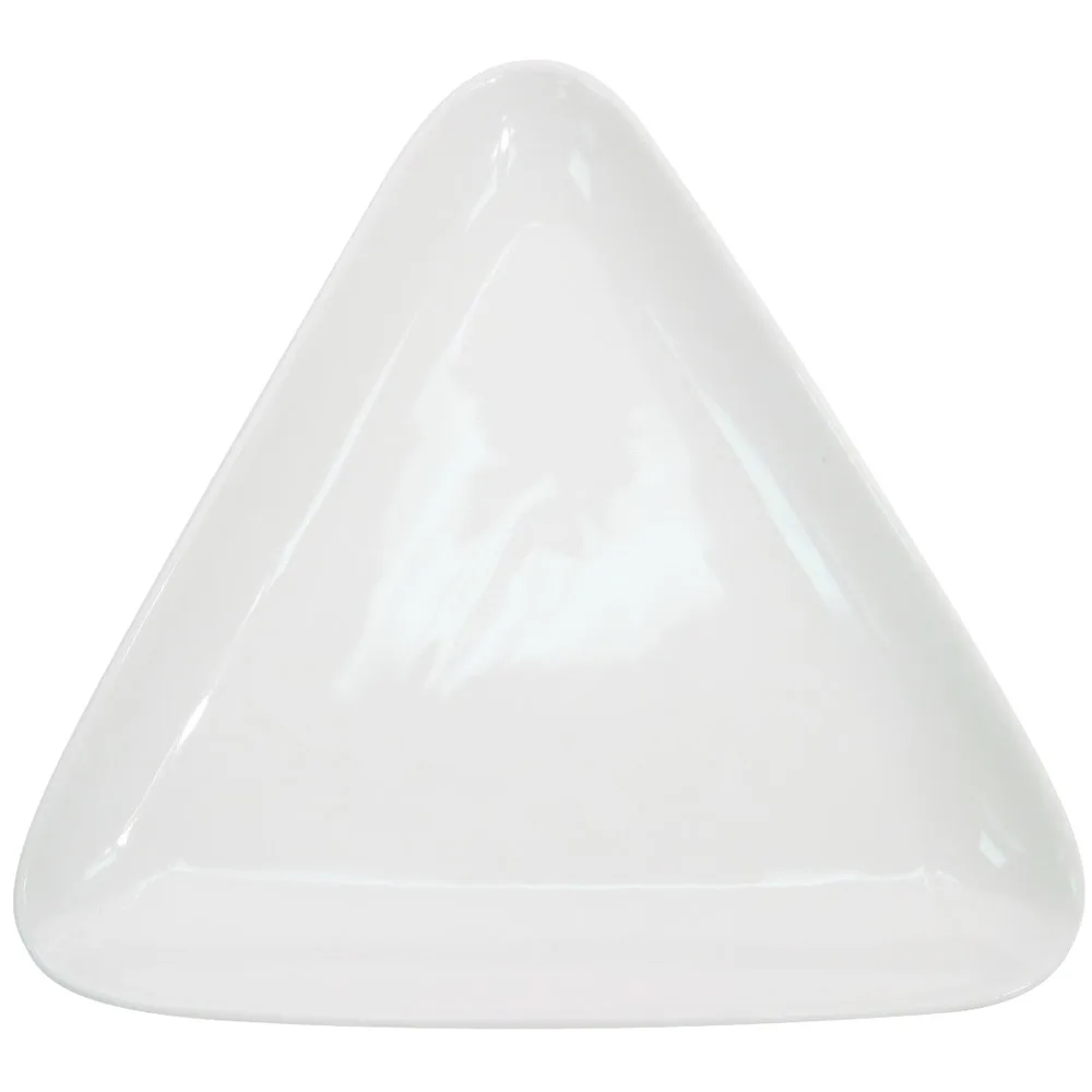 CAC China COP-T16 Plate 10-3/4" L x 10" W x 1" H, Triangular Coupe, Porcelain Super White - Dozen
