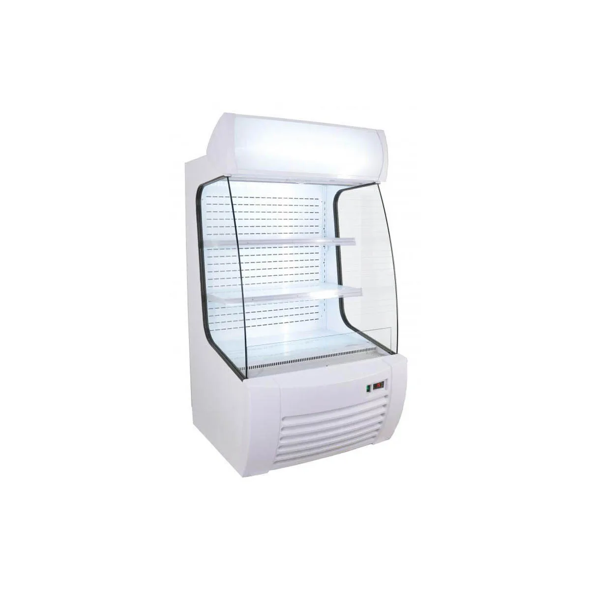 Omcan USA 41465 37" Open Air Refrigerated Display Case in White, 2 Shelves, 12.71 cu.ft.