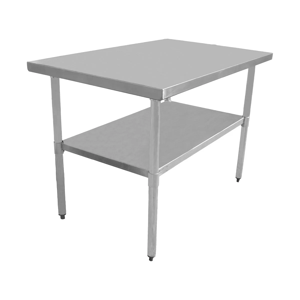 Serv-Ware T2424CWP-4 24" Open Base Work Table, Galvanized Base / Stainless Steel Flat Top
