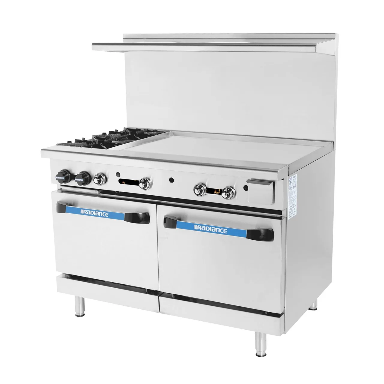 Turbo Air TARG-2B36G 48" Gas Restaurant Range w/ (2) Open Burners, 36" Griddle Right, (1) Standard Oven, 193.000 BTU