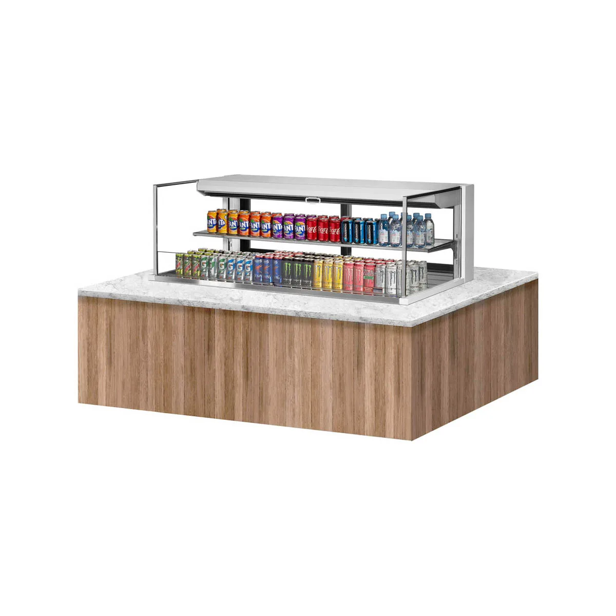 Turbo Air TOM-60L-UFD-W(B)-2SI-N 60" Drop In Open Refrigerated Deli Display Case