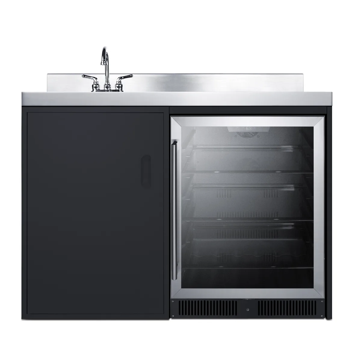 Summit CK48NCSINKL All-In-One Kitchenette, 48" Wide, Left Door Swing Cabinet