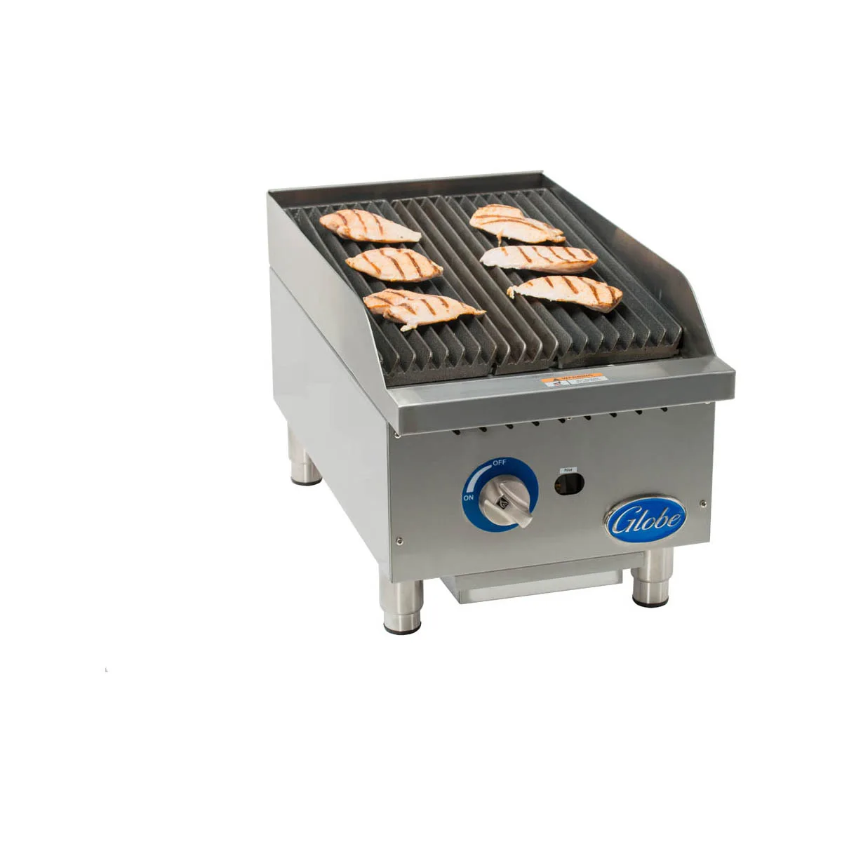 Globe GCB15G-RK 15" Countertop Gas Lava Rock Charbroiler w/ (1) Burner, 40.000 BTU