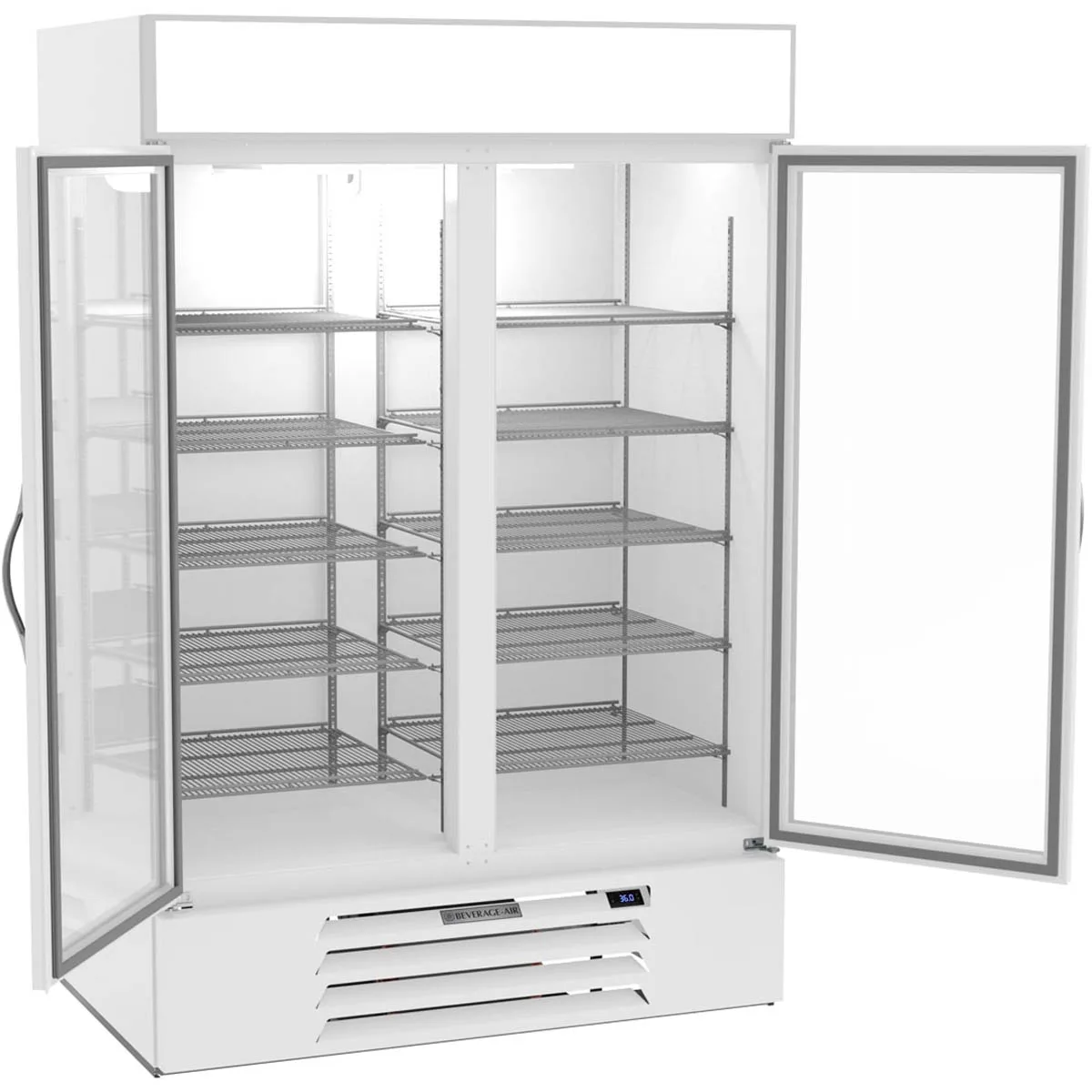 Beverage Air MMR49HC-1-W 52" Two Glass Door Merchandiser Refrigerator in White, 46.15 cu. ft.