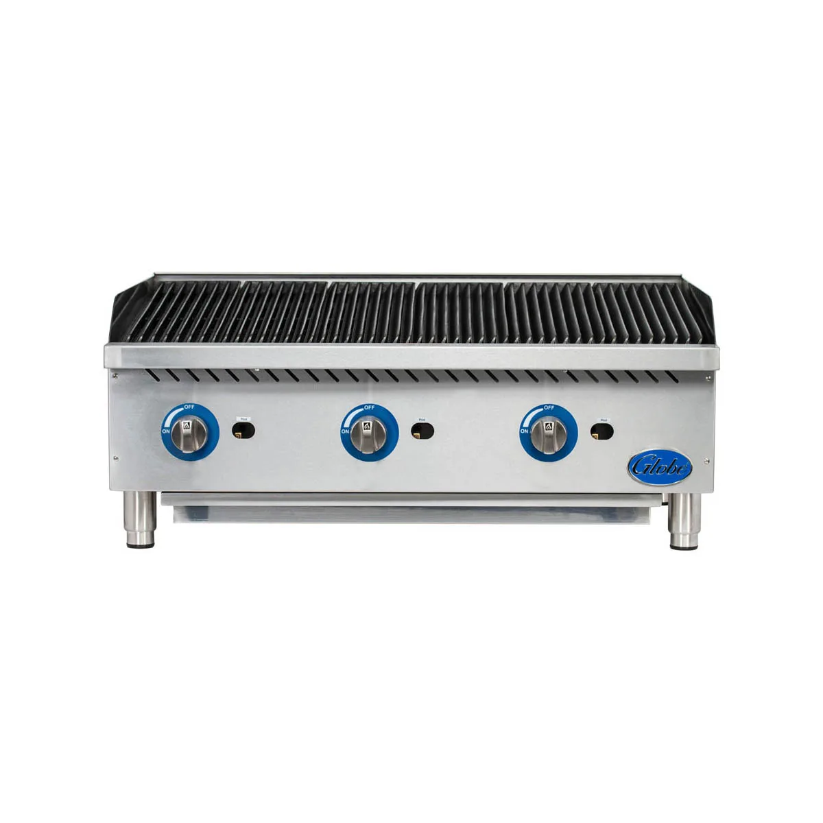 Globe GCB36G-SR 36" Countertop Gas Charbroiler w/ Stainless Steel Radiant, (3) Burners, 120.000 BTU