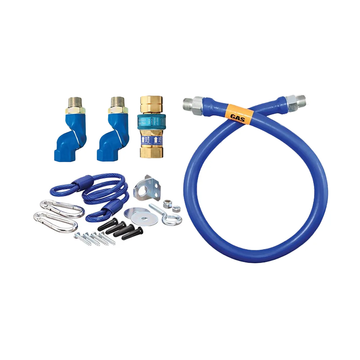 Dormont 1650BPQ2SR60 SnapFast 60" Gas Connector Kit, Two Swivels, Restraining Cable, 1/2" Dia.