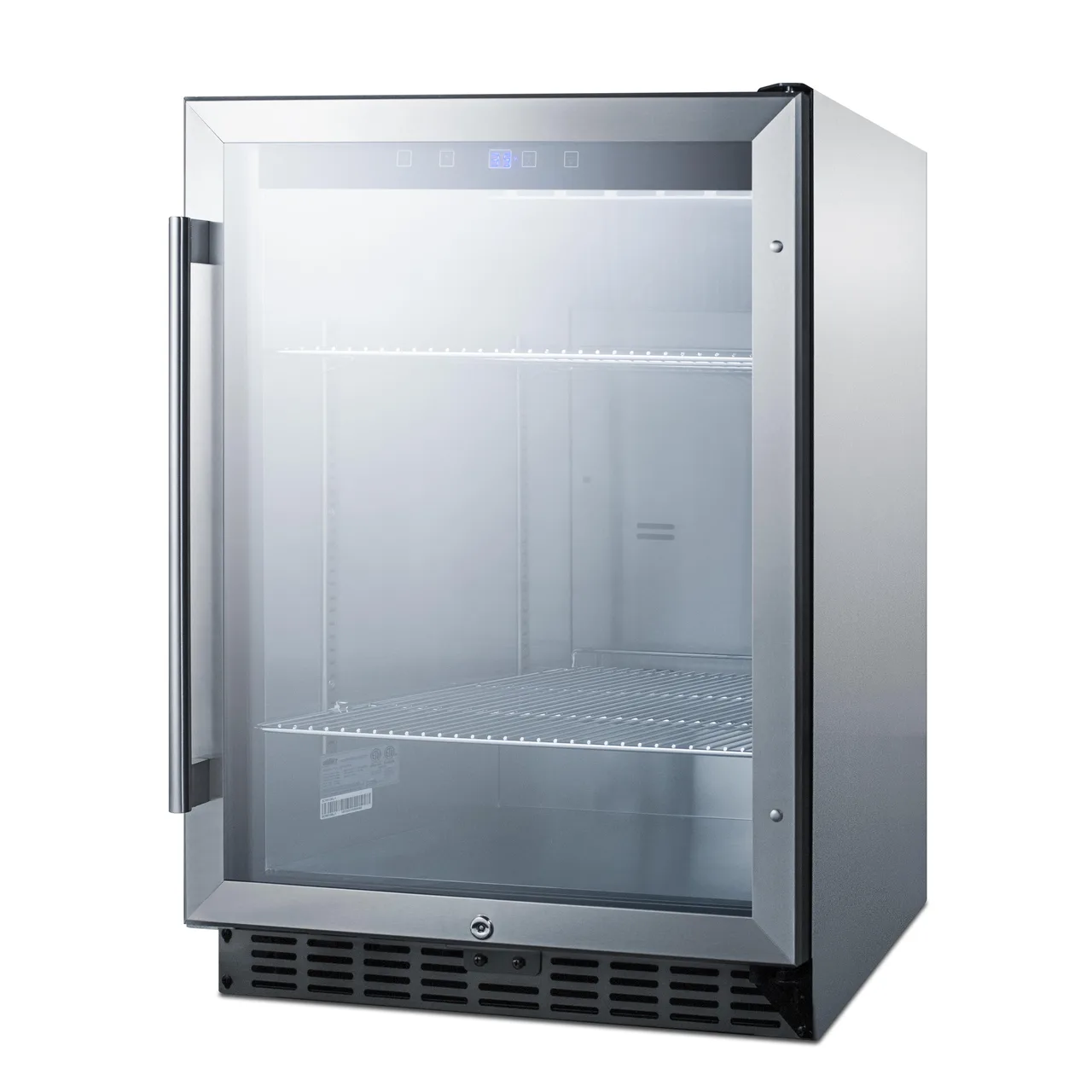 Summit SCR611GLOS 24" Outdoor Countertop Glass Door Refrigerator, Stainless Steel, 5.0 cu. ft.