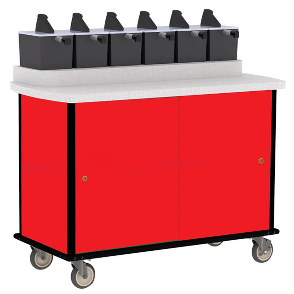 Lakeside 70420 Condi-Express Mobile Condiment Cart w/ 6 Pump Dispensers, 31" Counter Height