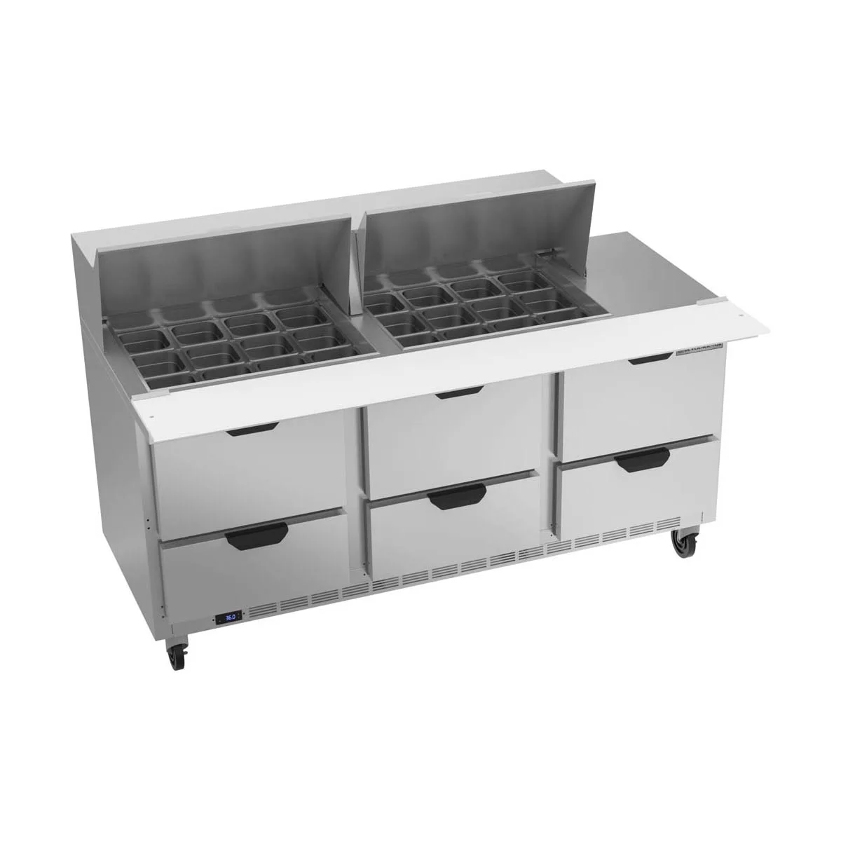 Beverage Air SPED72HC-24M-6 72" Mega Top Sandwich/Salad Prep Table w/ 6 Drawers, 24 Pans