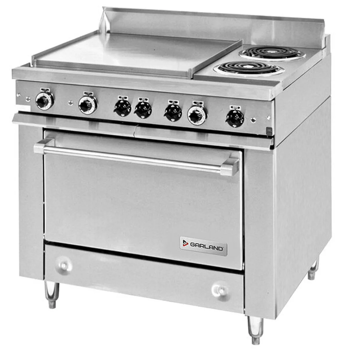 Garland US Range 36ES32-3 36" Electric Heavy Duty Range, 2 Burners, 2 Hot Tops, Cabinet Base, 208/240v