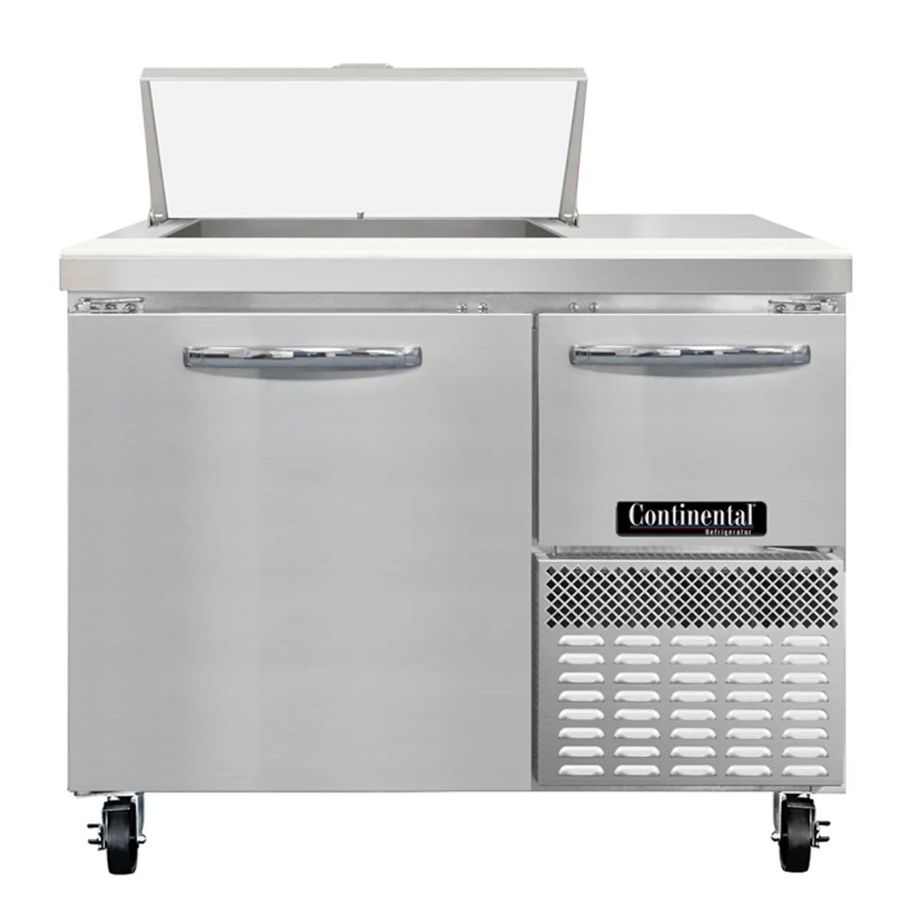Continental Refrigerator RA43SN6 43" 2-Door Sandwich and Salad Prep Table, 6 Pans, Stainless Steel