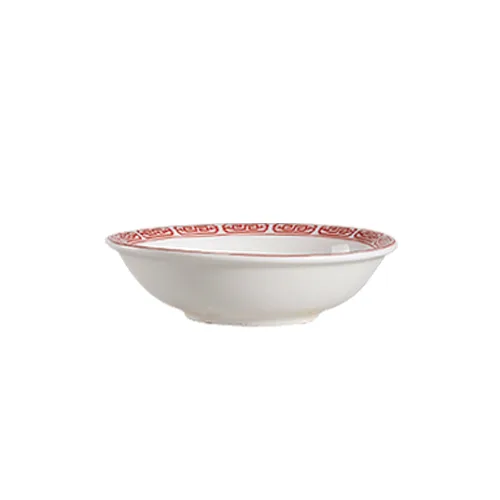 CAC China 105-44 - Red Gate Sauce Dish, 3-3/4" Dia x 1-1/8" H, Porcelain, Dishwasher Safe - 1 Dozen