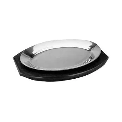 Omcan USA 80090 - 10" Oval Wood Sizzle Platter Underliner for 80086 Fajita Skillets