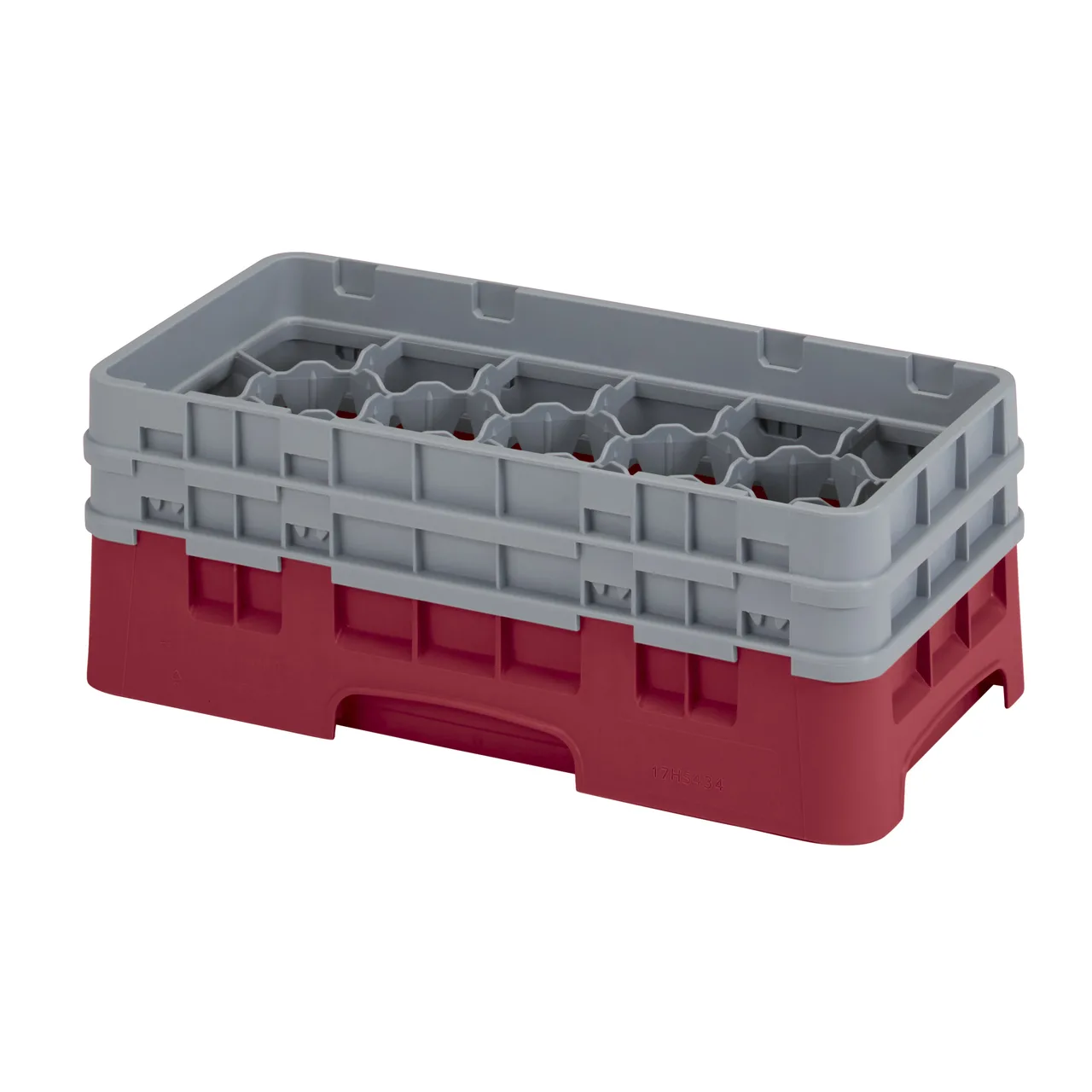 Cambro 17HS434416 Camrack Glass Rack, Half Size, 10x19.75x7.25, 17 Compartments, Cranberry Red, HACCP Compliant