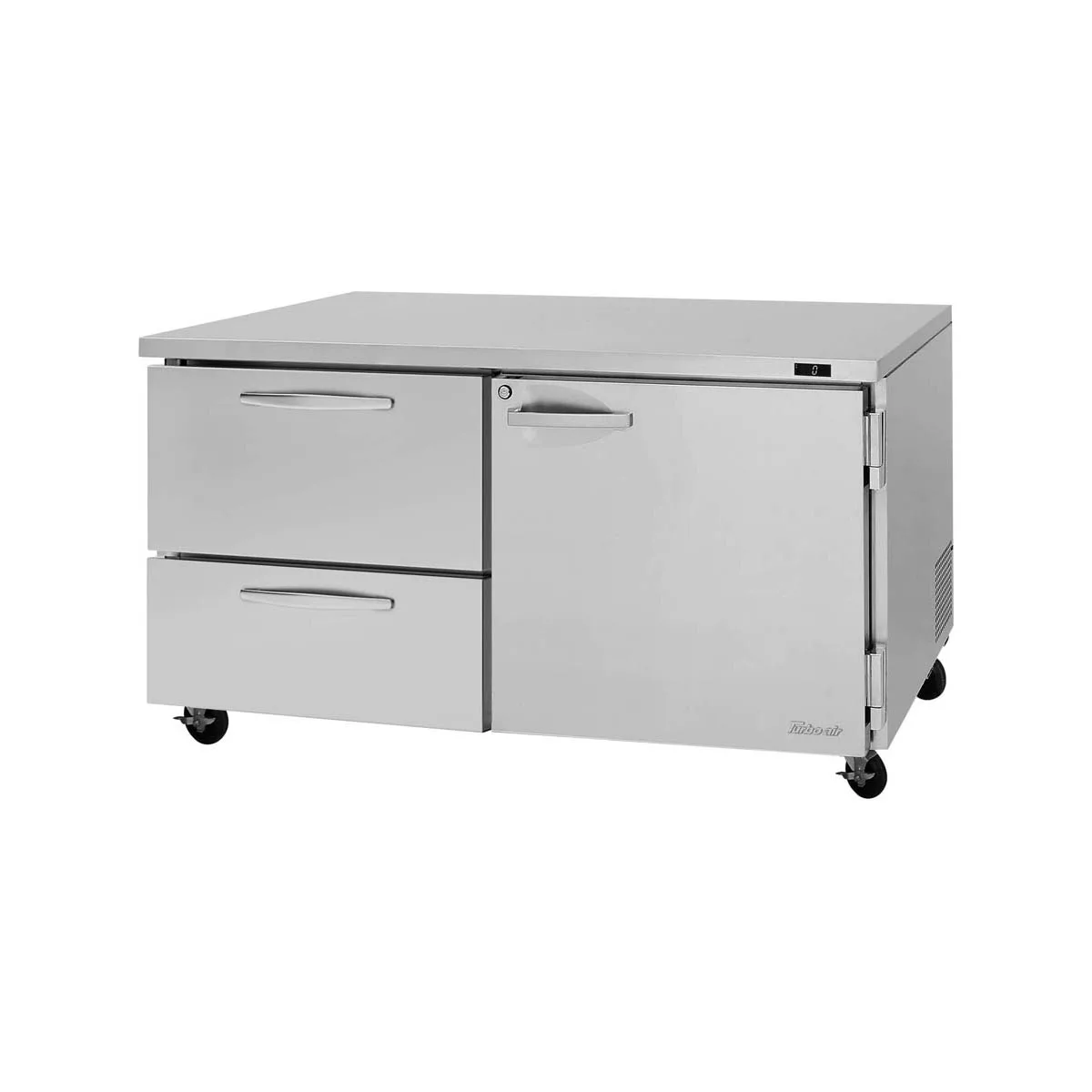 Turbo Air PUF-60-D2R(L)-N 60" 2-Section Undercounter Freezer w/ 2 Drawers & 1 Door, 17 cu. ft.