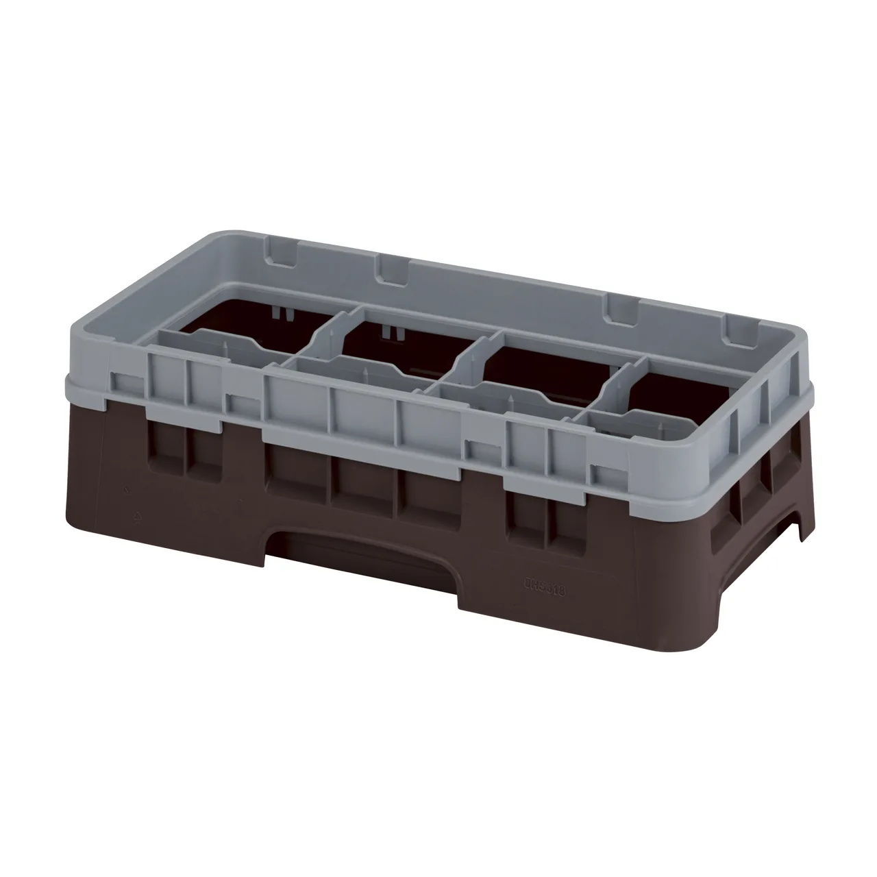 Cambro 8HS318167 Camrack Glass Rack, Half Size, Brown, 10 Compartment, 10" x 19-3/4" x 5-5/8", HACCP Compliant, NSF Certified
