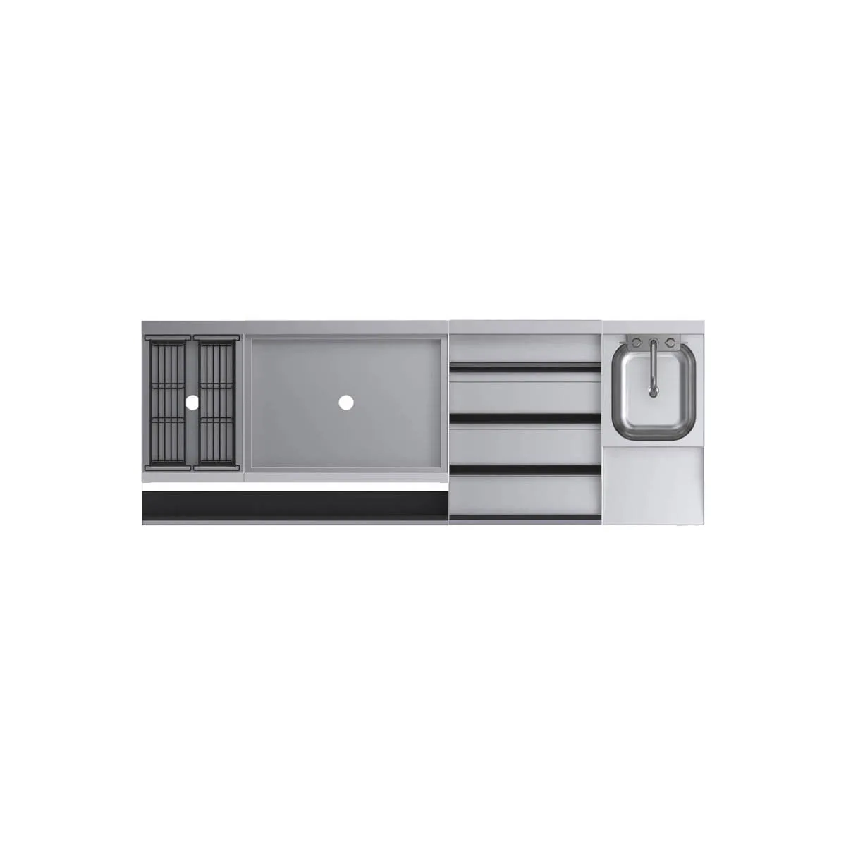 Krowne KR24-W66E-10 66" Blender Station Underbar Ice Bin/Cocktail Station w/ 10 Circuit - 92 lbs