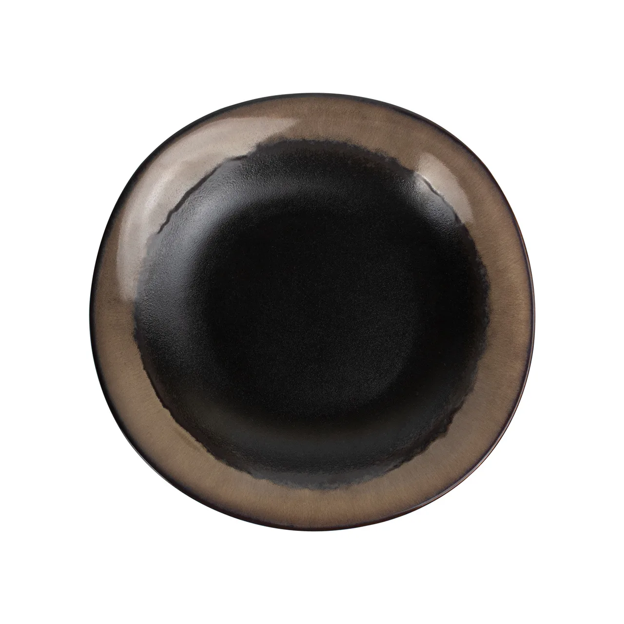 CAC China VEN-105 - Venus Pasta Bowl, 10" (28 oz) Midnight Black/Desert Beige, Diameter - 1 Dozen
