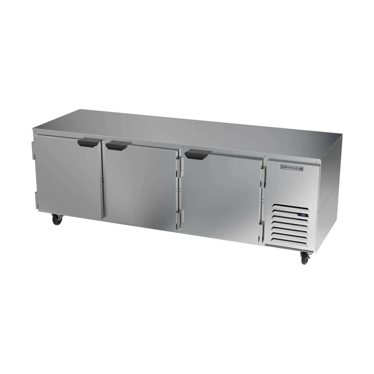 Beverage Air UCR93AHC 93" Three Section Undercounter Refrigerator w/ 3 Doors, 29.7 cu. ft