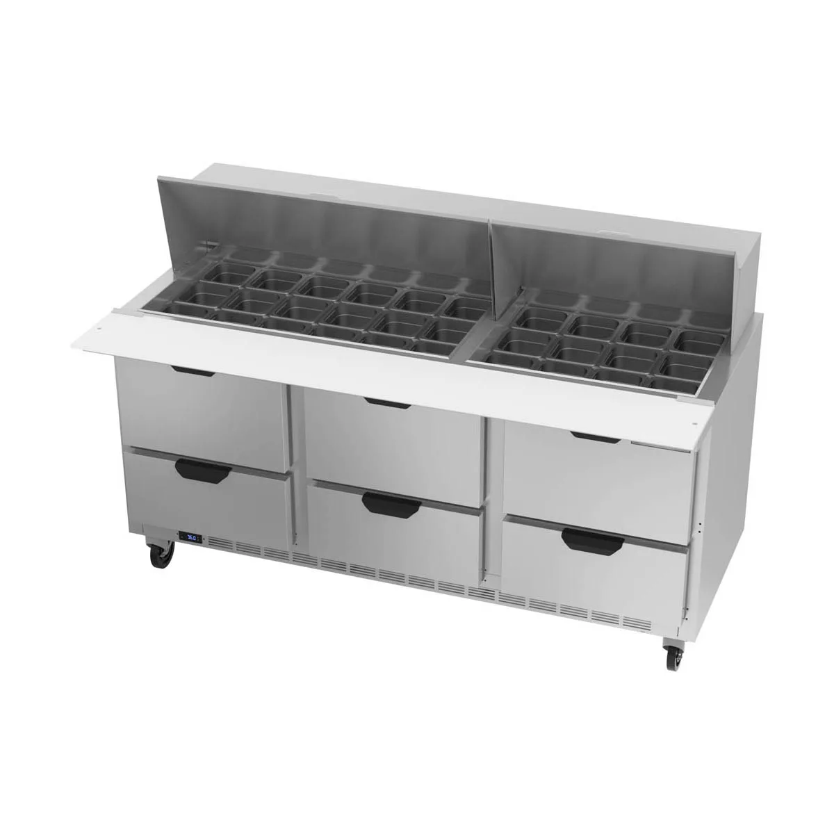 Beverage Air SPED72HC-30M-6 72" Mega Top Sandwich/Salad Prep Table w/ 6 Drawers, 30 Pans