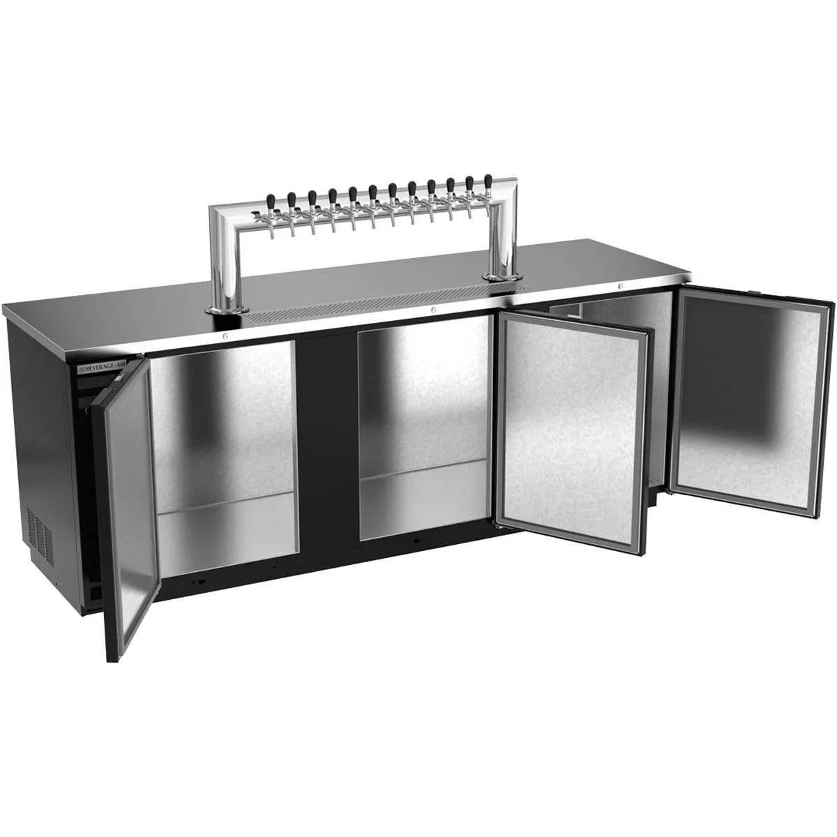 Beverage Air DD94HC-1-B-12T 95" Draft Beer Cooler w/ 5 Kegs, 37.82 cu. ft., 12 Taps