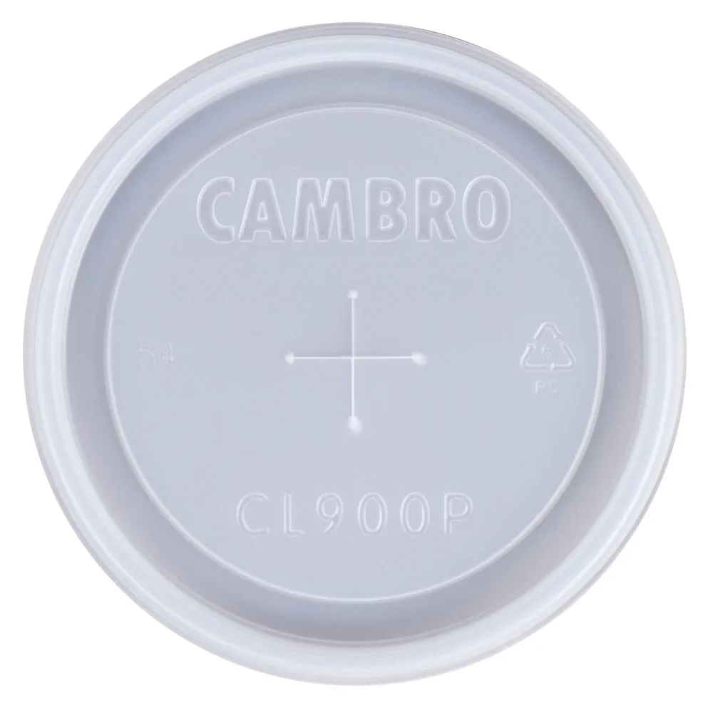 Cambro CL900P190 CamLid® Translucent Lid, Fits 900P/900P2, Lido™ LDT9 & 1600CW Tumblers - 1000/Case