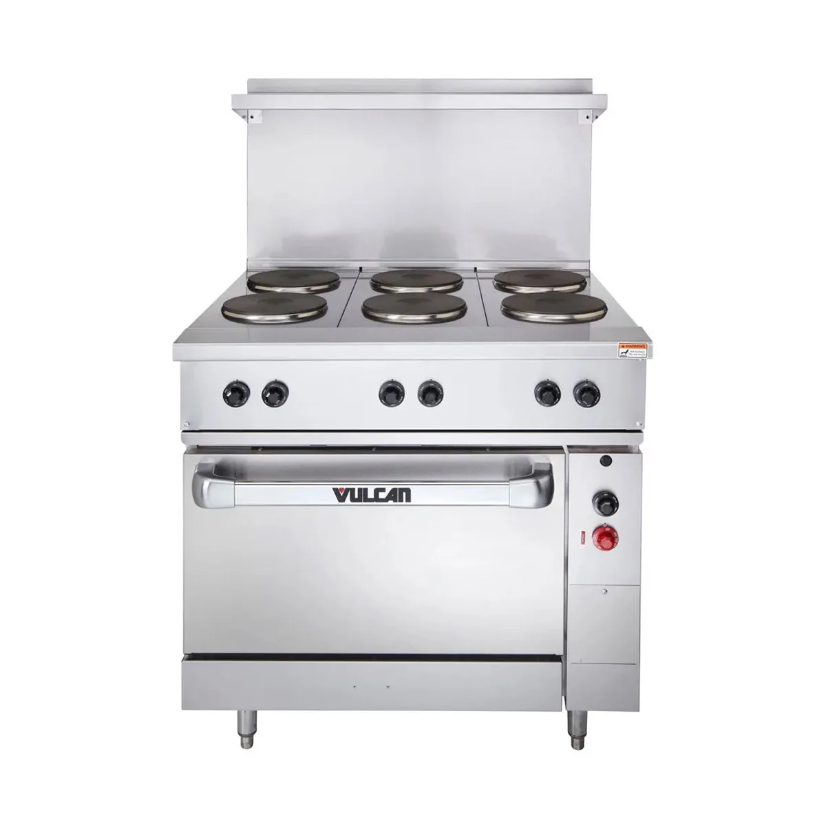 Vulcan EV36S-6FP208 36" Electric Restaurant Range w/ Standard Oversized Oven, 6 French Plates, 208v