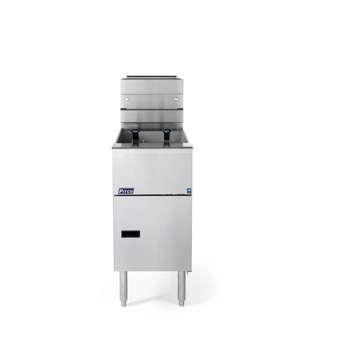 Pitco SG14RS-1FD 15" Floor Model Gas Full Pot Fryer, 50 lbs Oil Capacity, Millivolt Controls, 122.000 BTU