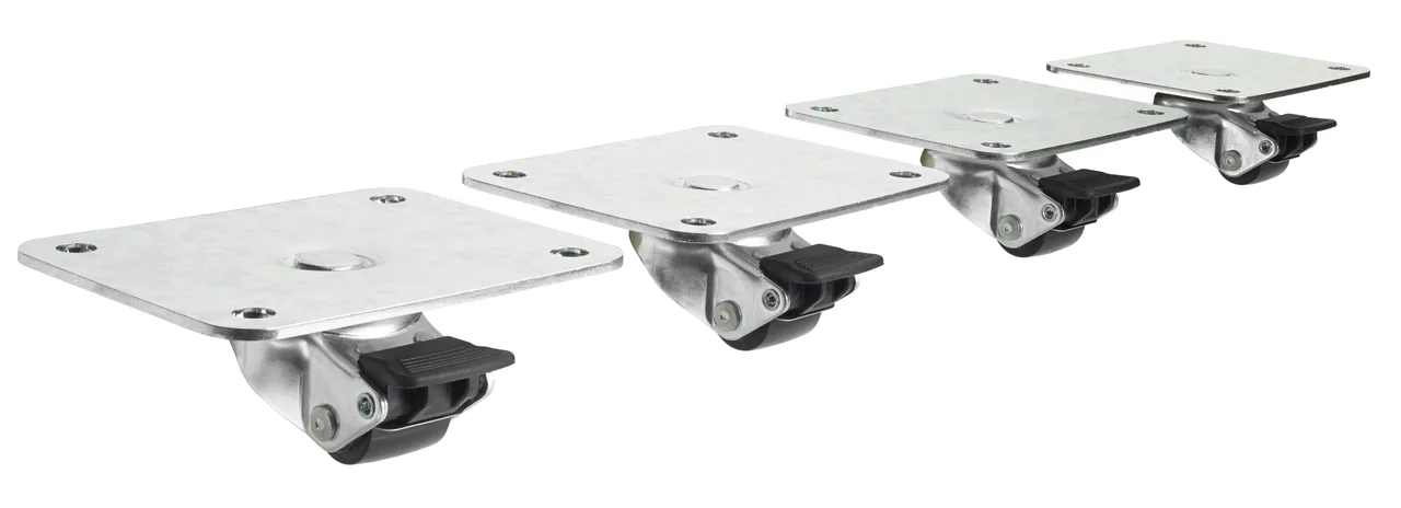 Krowne 28-168S Plate Caster, 4" X 5" Plate, 1" Diameter Wheel with Brake