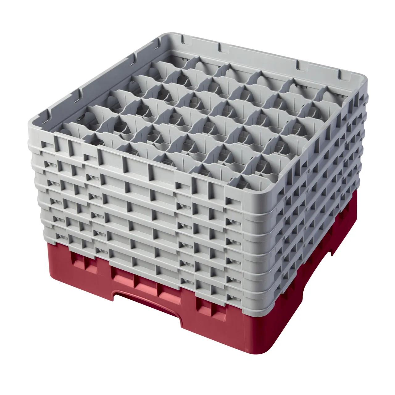 Cambro 36S1114416 Camrack Glass Rack, Full Size, 19-3/4 x 19-3/4, 36 Compartments, Cranberry Red, HACCP Compliant