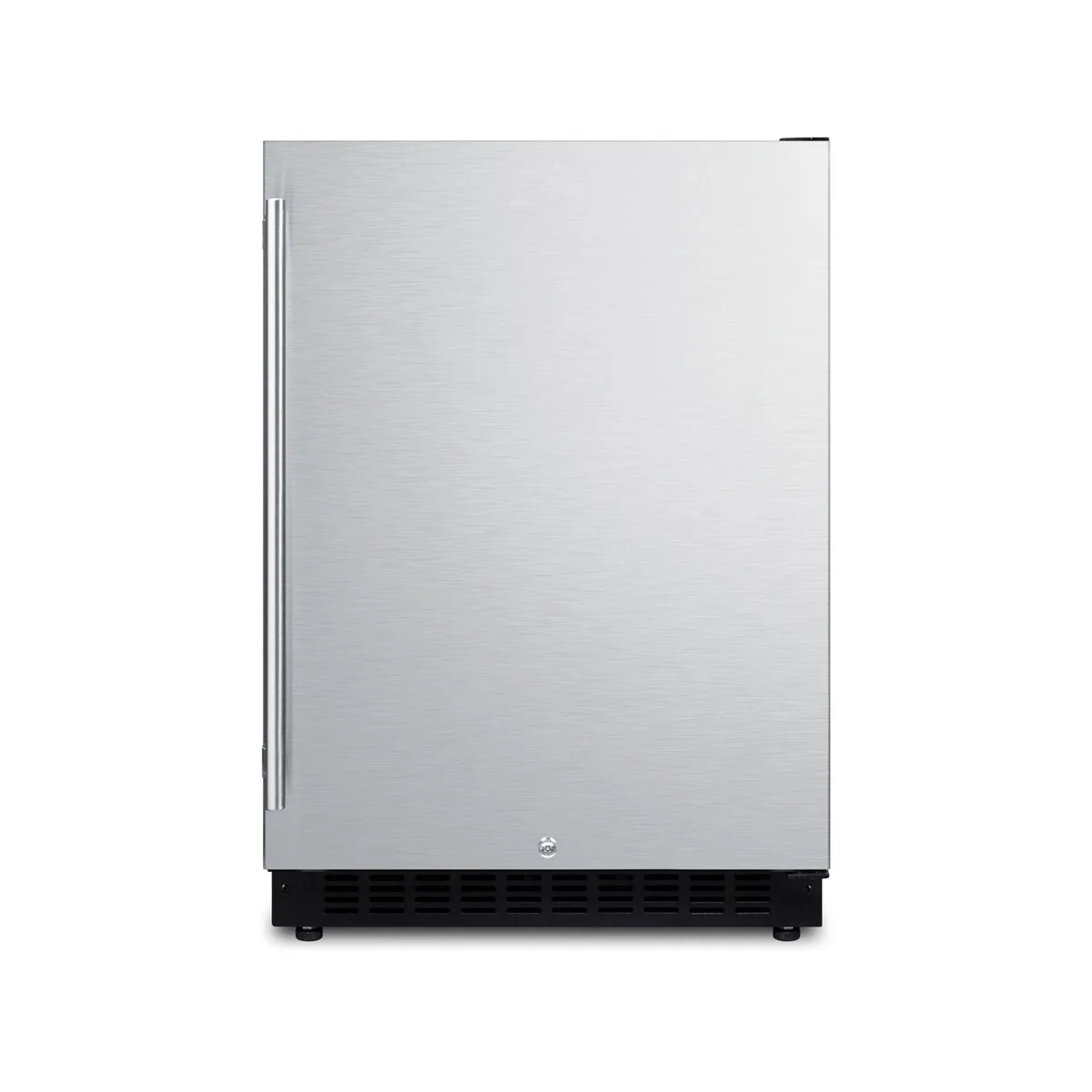 Summit AL54 24" Built-in Undercounter Refrigerator in Black, Stainless Steel Door, 4.8 cu. ft.