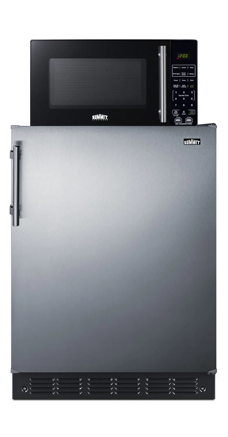 Accucold MRF66BK2SSA 19.75" Breast Milk Refrigerator & Freezer w/ Microwave, Black, 5 cu. ft.