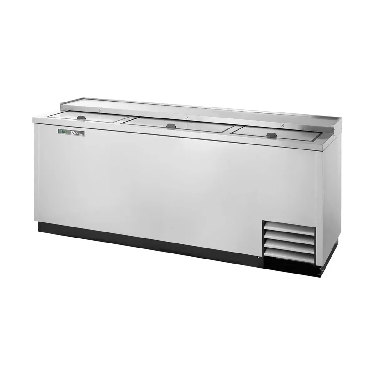 True TD-80-30-S-HC 80" Solid Slide Lid Stainless Steel Deep Well Horizontal Bottle Cooler